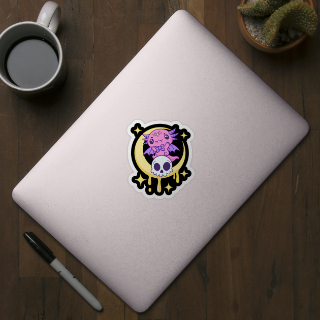 Axolotl Gothic Kawaii Pastel Goth by HollyDuck